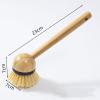 IUYIXWFP Bamboo Dish Scrubber, Dish Brushes with Bamboo Handle, Wooden Cleaning Scrubbers Stiff Bristles for Washing Kitchen Cast Iron Pan Pot, Kitchen Cleaning Set,D view 2