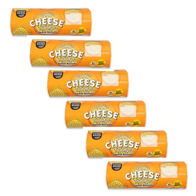 Bizzal Savour Bakes Baked Cheese Thins Savoury Crackers, No Artificial Colours, Made with Real Cheese, 150g, 6 Pack