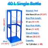 Floor Mounted Oxygen Tank Holder for 1, 2, 3 Tanks - Heavy Duty Steel Medical Gas Cylinder Rack with Safety Chain, Fits Propane & Argon Tanks in Home, Hospital, Workshop view 2