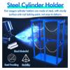 Floor Mounted Oxygen Tank Holder for 1, 2, 3 Tanks - Heavy Duty Steel Medical Gas Cylinder Rack with Safety Chain, Fits Propane & Argon Tanks in Home, Hospital, Workshop view 3