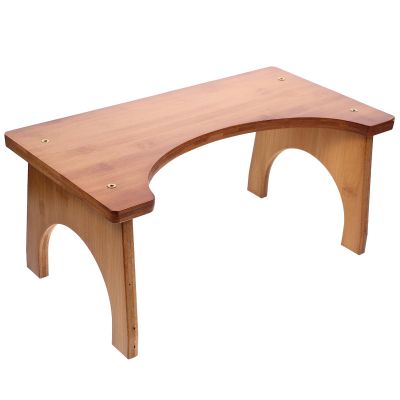 SILENRADAWN Bamboo Toilet Stool Bathroom Footstool with Great Bearing Capacity and Wear-Resistant Material Brown Colour Suitable for Home Use and Changing Shoes
