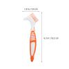 UPKOCH 4pcs Portable Denture Toothbrushes Double Head for Cleaning Half Dentures with Golden Ratio Design Made of Environmentally Friendly Pp and TPE Materials Compact Easy Random Color view 2