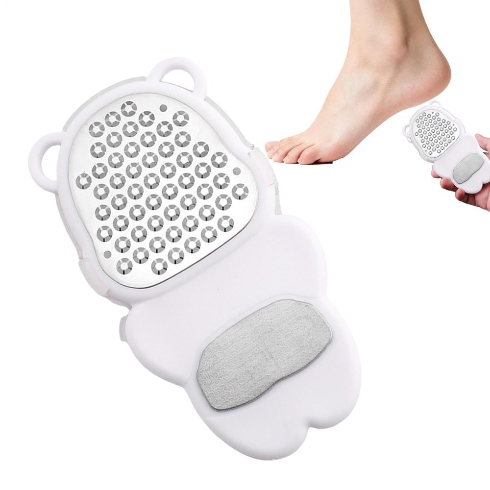 Lightweight Callus Remover, Rustproof Foot Scraper, 5.90 Inches Stainless Steel with Grip, Sturdy Abs Framework, Portable Grooming Tool with Fun Style, Heel Care for Home & Shower