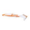 FreshCart Basics Denture Toothbrush Safe Plaque Removal Dual Head Cleaning Tool for Partial Dentures Half Complete Dentures Orange view 1