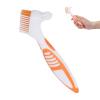 FreshCart Basics Denture Toothbrush Safe Plaque Removal Dual Head Cleaning Tool for Partial Dentures Half Complete Dentures Orange view 4