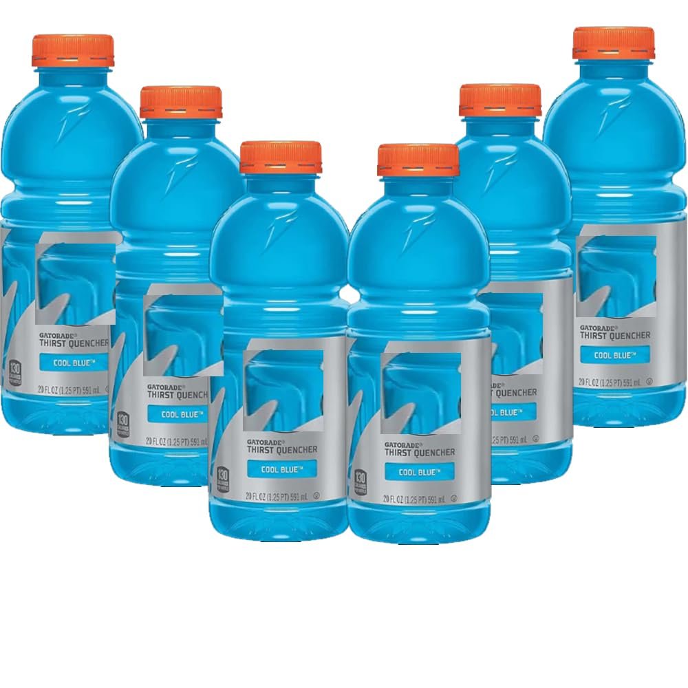 Gatorradde Cool Blue,Fruit Punch,Orange,Lemon Lime,Grape,Frost Cherry Flavoured Drink Bottles 591ml - Refreshing and Hydrating Drinks (6 x Bottles, Cool Blue Drink 591ml)