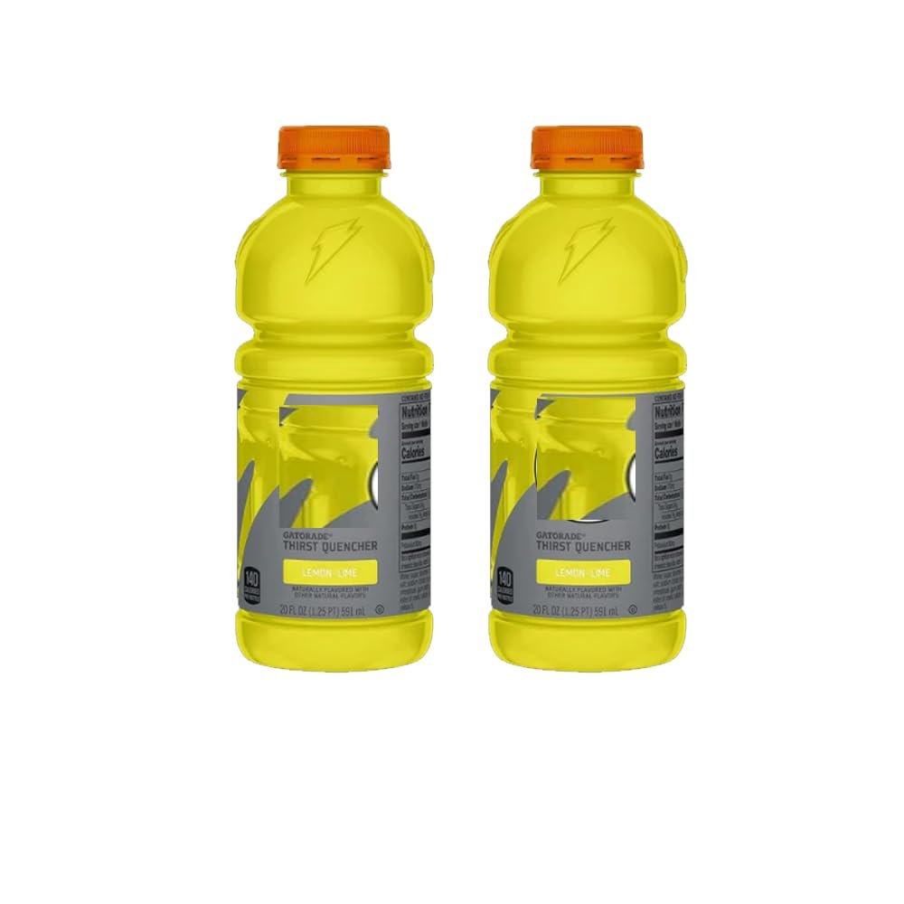 Gatorradde Cool Blue,Fruit Punch,Orange,Lemon Lime,Grape,Frost Cherry Flavoured Drink Bottles 591ml - Refreshing and Hydrating Drinks (2 x Bottles, Lemon lime drink 591ml)
