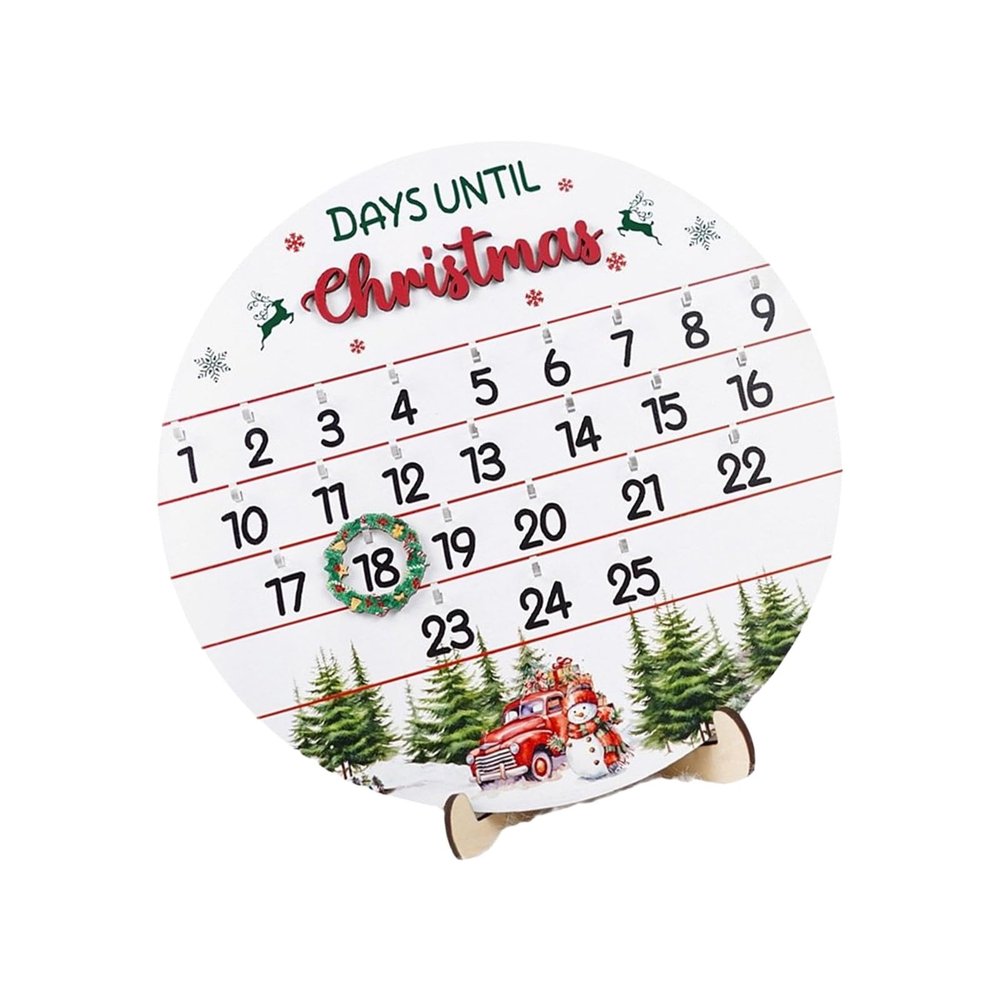 YPBEW Kids Interactive Advent Calendar Wooden Christmas Decors with Date Marker Educational Festival Table Centerpieces User Friendly Christmas Decors