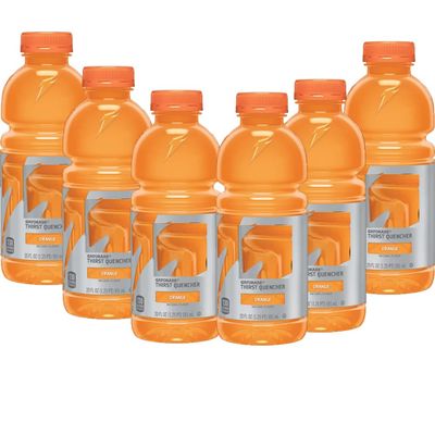 Gatorradde Cool Blue,Fruit Punch,Orange,Lemon Lime,Grape,Frost Cherry Flavoured Drink Bottles 591ml - Refreshing and Hydrating Drinks (6 x Bottles, Orange Drink 591ml)