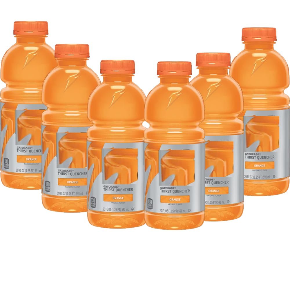 Gatorradde Cool Blue,Fruit Punch,Orange,Lemon Lime,Grape,Frost Cherry Flavoured Drink Bottles 591ml - Refreshing and Hydrating Drinks (6 x Bottles, Orange Drink 591ml)