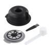 Auratrove Reusable Coffee Capsule Pod for for Bosch Tassimo, 12g Capacity with 60ml and 180ml Lids, Grey Plastic Refillable Cup with Spoon and Brush view 2