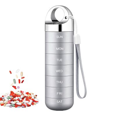 Pill Box 7 Days Metal Medicine Storage Medicine Container for Adults Seniors Travelers Daily Routine Home Office Gym Camping Holiday