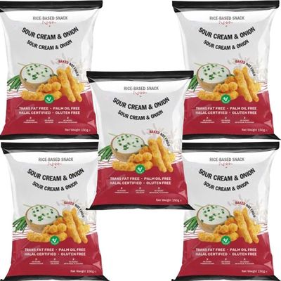 Assorted Savoury Snack Mix 150g BBQ, Cheddar Cheese & Sour Cream & Onion Flavours, Crispy Crunchy Mixed Snacks, Bold Sharing Pack (12 x Pack, Sour Cream & Onion)