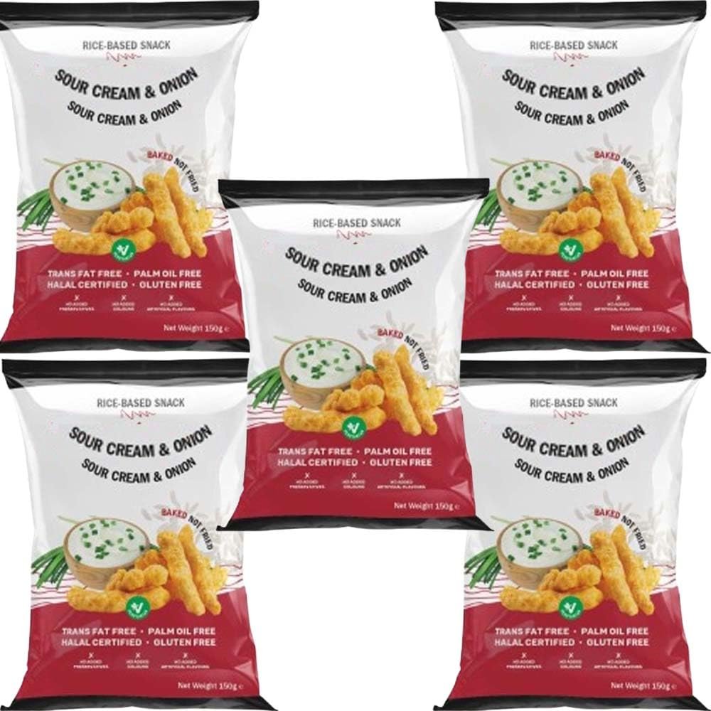 Assorted Savoury Snack Mix 150g BBQ, Cheddar Cheese & Sour Cream & Onion Flavours, Crispy Crunchy Mixed Snacks, Bold Sharing Pack (12 x Pack, Sour Cream & Onion)