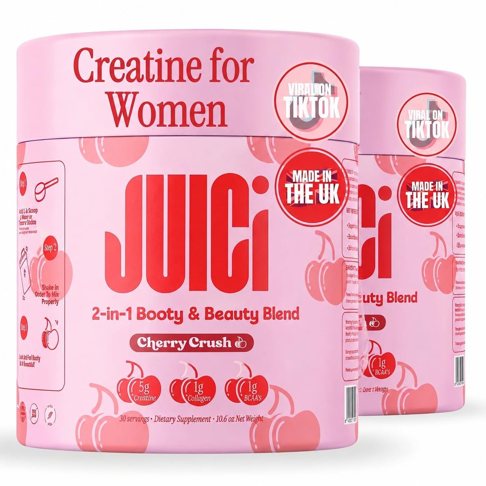 JUICi Creatine for Women with Collagen & BCAA, 30 Servings, Cherry, 2 Pack