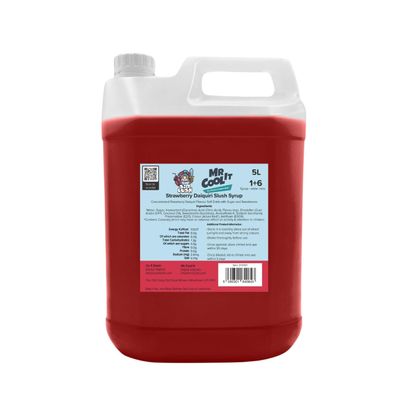 Mr Cool It Strawberry Daiquiri Cocktail Slush Syrup 5L - Reduced Sugar Frozen Drink Mix, 6:1 Concentrate, Suitable for All SLUSHI Machines, Vegan, Halal & Gluten Free