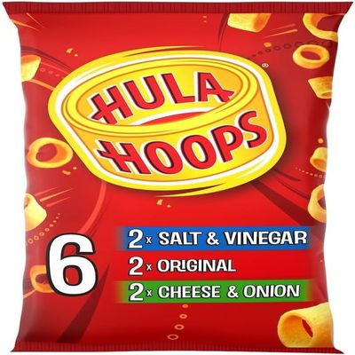Hula Hoops Multipack Crisps 6 x 24g Bags | Crunchy Potato Rings Snack | Family Pack (Variety Multipack Crisps 6x24g)
