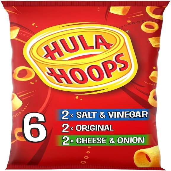 Hula Hoops Multipack Crisps 6 x 24g Bags | Crunchy Potato Rings Snack | Family Pack (Variety Multipack Crisps 6x24g)