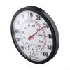 Large Outdoor Thermometer and Hygrometer, 10 Inch Wall Hanging for Garden Patio Greenhouse, Accurate -20 to 120F Range, White Plastic Weather Monitor with For view 3