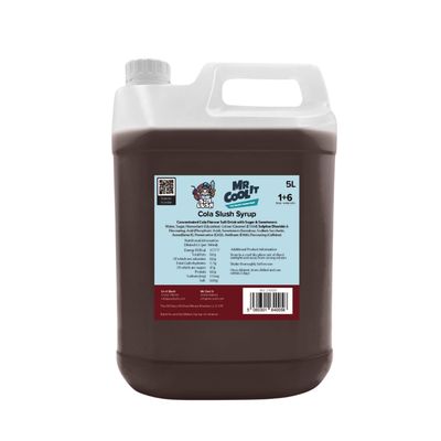 Mr Cool It Cola Slush Syrup 5L - Reduced Sugar Frozen Drink Mix, 6:1 Concentrate, Suitable for All SLUSHI Machines, Vegan, Halal & Gluten Free