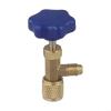 1/4 SAE Can Tap Valve Opener for R22 R134a R410A AC Gas, Metal Bottle Piercer with Neoprene Seal, Blue and Gold(Blue)