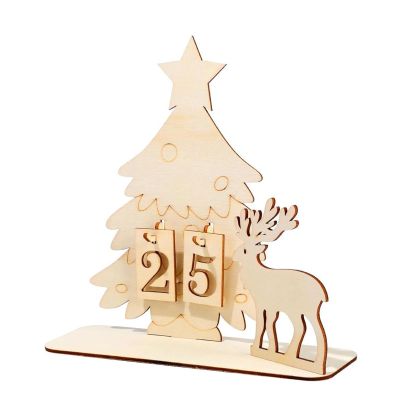 YPBEW Wooden Advent Calendar Christmas with Wood Number Sign for Home Party Decoration Desk Display Christmas