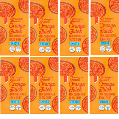 Orange, Apple Juice From Concentrate 100% Pure Summer Juice Carton 200ml - Pure Fruit Juice - pnc (12 x Packs, Smooth Orange Juice 200ml)