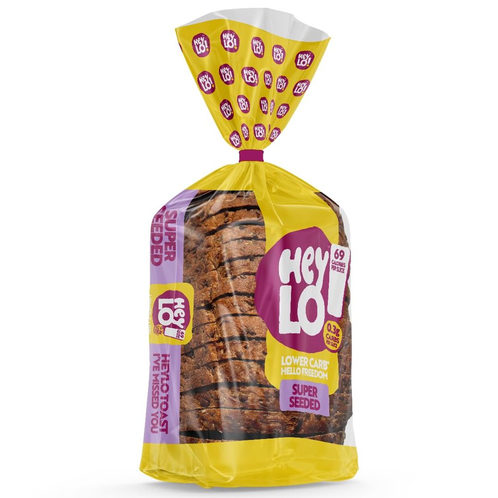 Heylo Seeded Keto Bread 450g | Fresh, 5-Day Shelf Life, Freezable | Low Carb (0.3g) | High Protein (7.7g) | Low Cal Keto Loaf