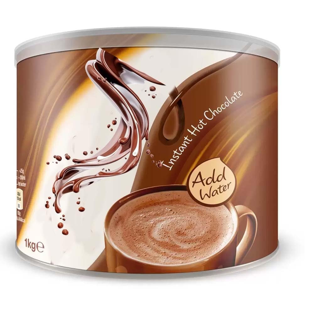 Instant Hot Chocolate Powder 1kg Rich Creamy Chocolate Drink Mix, Smooth Cocoa Flavour, Easy to Make Hot Beverage, Bulk Value tub - gy