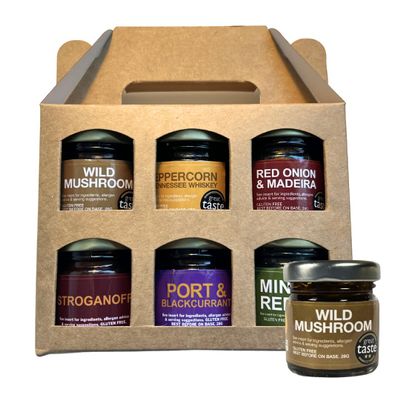 Award-Winning Cooking Sauce Gift Pack (6 Jars x 28g) | Gourmet Sauce Concentrates Selection | Just Add Cream | Restaurant-Quality Marinade for Steak, Roasts, Pasta & More | Gift for Dad
