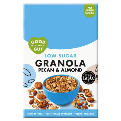 Good For Your Gut Low Sugar Pecan & Almond Granola, No Added Sugar, High in Fibre, Vegan Friendly, 360g