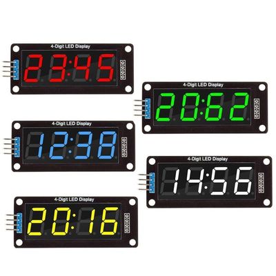 EasyByMall 0.56 Inch 4-Digit LED Clock Tube Display Module with for TM1637 Driver, RGB Common Anode Digital Tube for Arduino DIY Projects
