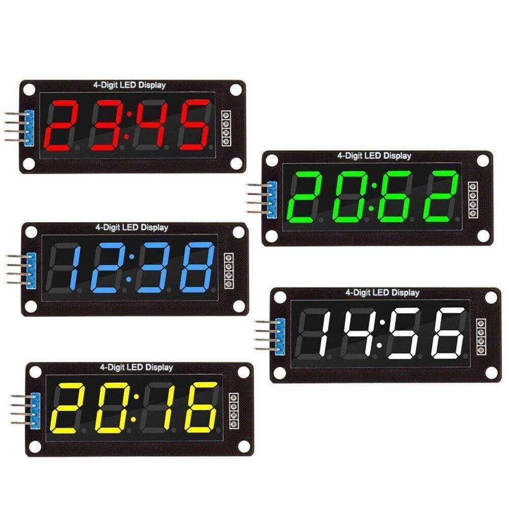 EasyByMall 0.56 Inch 4-Digit LED Clock Tube Display Module with for TM1637 Driver, RGB Common Anode Digital Tube for Arduino DIY Projects