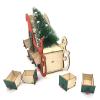 YPBEW Christmas Sleigh Tree Wooden Advent Calendar Countdown Party Decor 24 Drawers with LED Light Ornament Christmas Decorations view 3