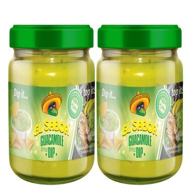El Sabor Guacamole Style Dip, Party Time, Pack of 2 Jars