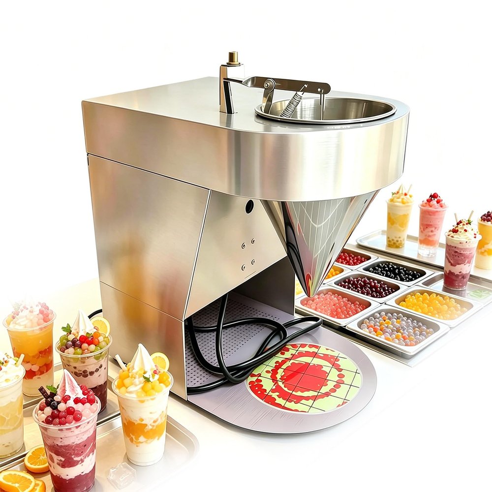MINEYCHCEY Commercial Popping Boba Making Machine, Adjustable Speed, Auto Batch Production for Ice Cream & Frozens Yogurt Store