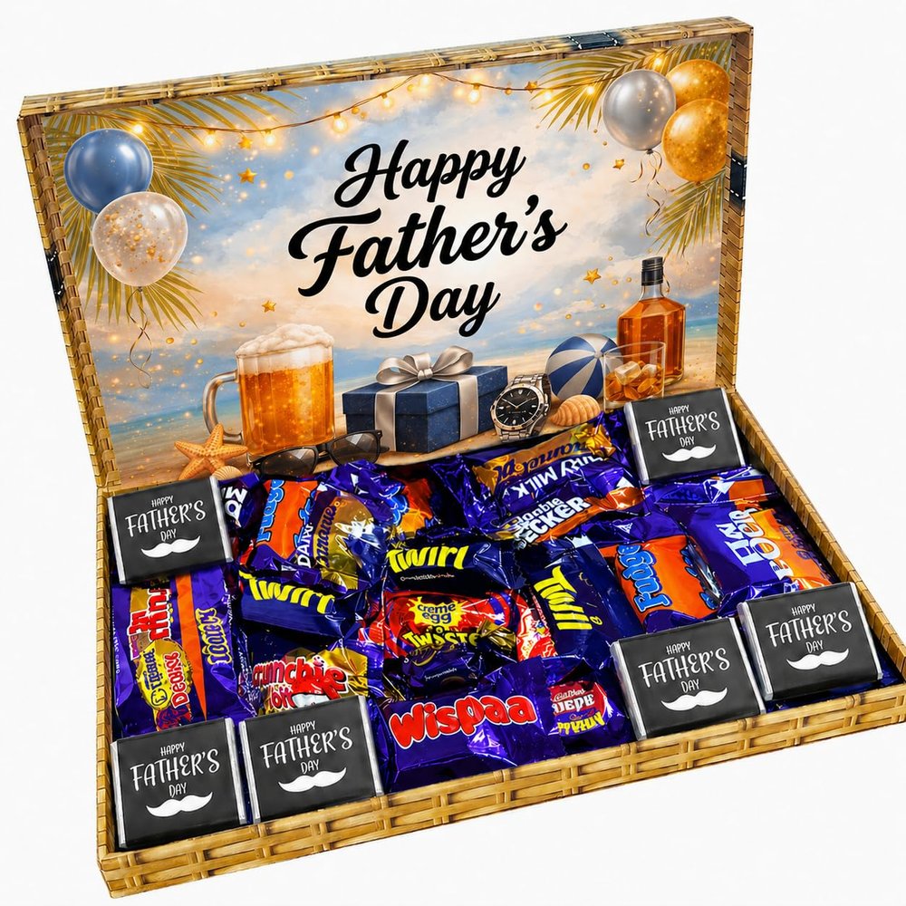 Fathers Day Chocolate Gift Hamper- Best Dad Ever Gift Box with Fathers Day Chocolates Neapolitans- Gift for Dad Chocolate for Daddy, Stepdad, Grandad, Birthday
