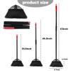 Xifando Four-Section Rod Long-Handled Broom,Heavy-Duty Broom, Angle Broom for Outdoor/IndoorBlack+Red view 2