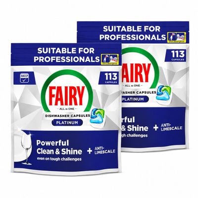 Fairy Professional Platinum Dishwasher Tablets 113 Washes x2 (226 Total)