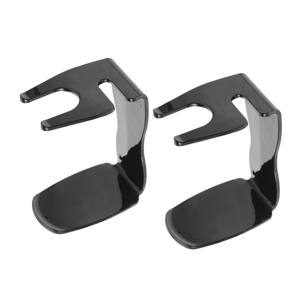 2pcs Plastic Razor and Shaving Brush Stand for Organizing Grooming Tools on Bathroom Countertop, Black Sleek Contemporary Design, Easy to Clean Shaving Tool Holder
