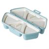 GLOBALHUT 6 in 1 Onigiri for MOLD for Triangle Rice Balls, Foldable Portable Sushi Maker Box with Non-Stick for SURFACE, Food Safe Plastic Lunch Kit for Kids Picnic Travel, Blue(1) view 1