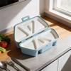 GLOBALHUT 6 in 1 Onigiri for MOLD for Triangle Rice Balls, Foldable Portable Sushi Maker Box with Non-Stick for SURFACE, Food Safe Plastic Lunch Kit for Kids Picnic Travel, Blue(1) view 4