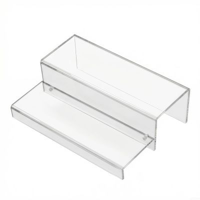 Alanmoship 2-Pack Acrylic Wine Rack 2 Tier Display Stand for Liquor Bottles Whiskey Cake Perfume Bar Shelf Organizer Clear Transparent Home Decor