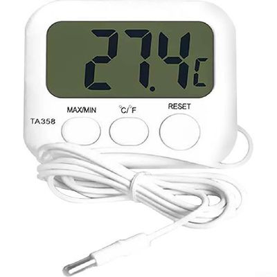 Digital Probe Thermometer with .5m Cable, LCD Display for Aquarium, Swimming Pool, Incubator, Wine Cellar, -40 to 70C