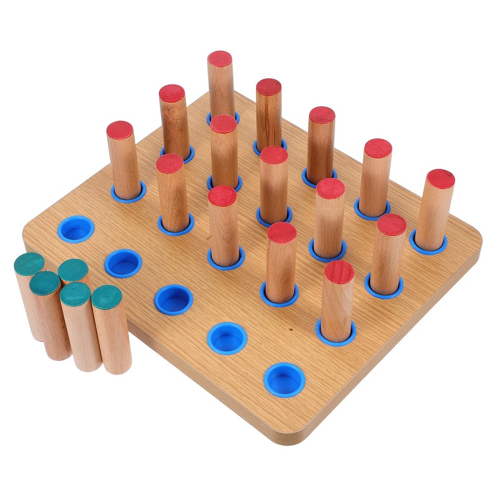 CHILDWEET Wooden Hand Rehabilitation Pegboard for Finger Strengthening and Hand-eye Coordination Multiple Peg Options, Fine Motor Skills Training Equipment for Hospitals and Rehabilitation