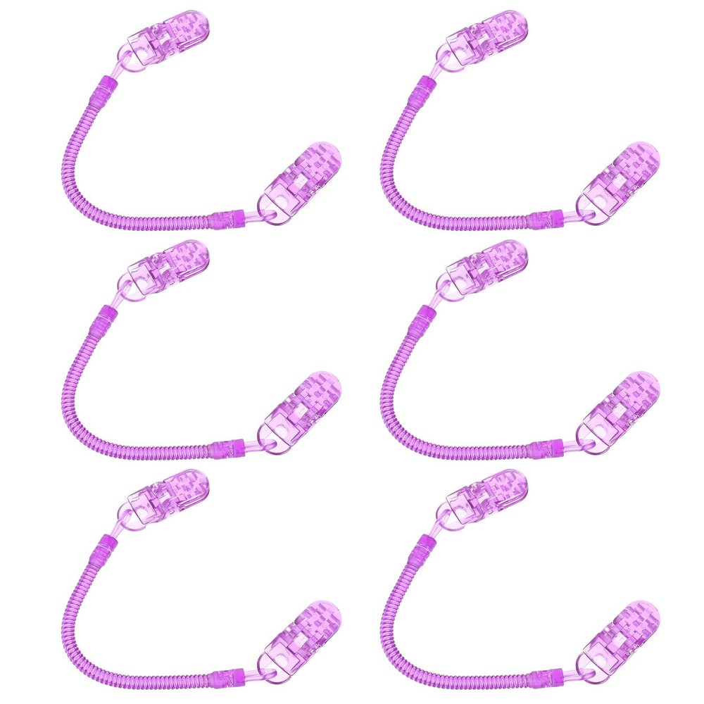 Alasum 6pcs Purple Hat Strap Clips Hat Keeper Strap Clips with PC Material for Outdoor Sports and Cycling Easy to Carry to Protect from Wind and Sand