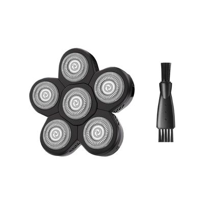 6 Blades Shaver Replacement Heads Electric Razor Blade Replacement Blades for Bald Men Shaver 6D(6D Black-1PC)