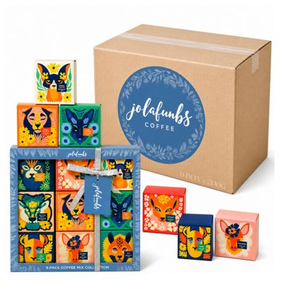 Bulk Buy Coffee Gift Set 9 Instant Coffee Sachets Individually Wrapped, Ready-to-Gift Coffee Hamper, Bulk Corporate Gifts, Employee Appreciation, Secret Santa, Event Giveaways (Box of 6)