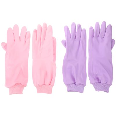 Veemoon 2pairs Dishwashing Gloves for Kitchen Non Slip Grip Vegetable Washing Gloves Fleece Lining and Hanging Loop Slip Cleaning Hand Protector for Cold Weather