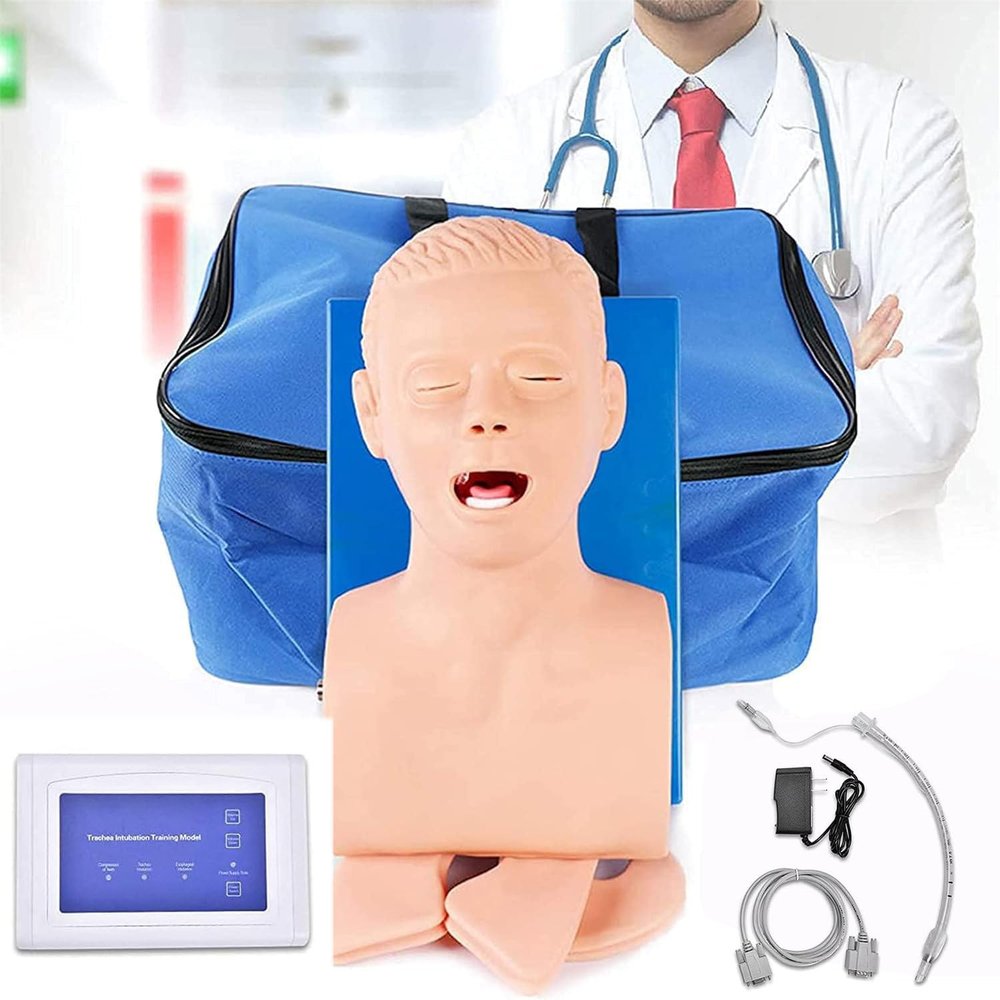 Intubation Trainer Manikin, Airway Management Model, Oral Nasal Teaching Aid, Adult Intubation Practice Kit for Medical Training